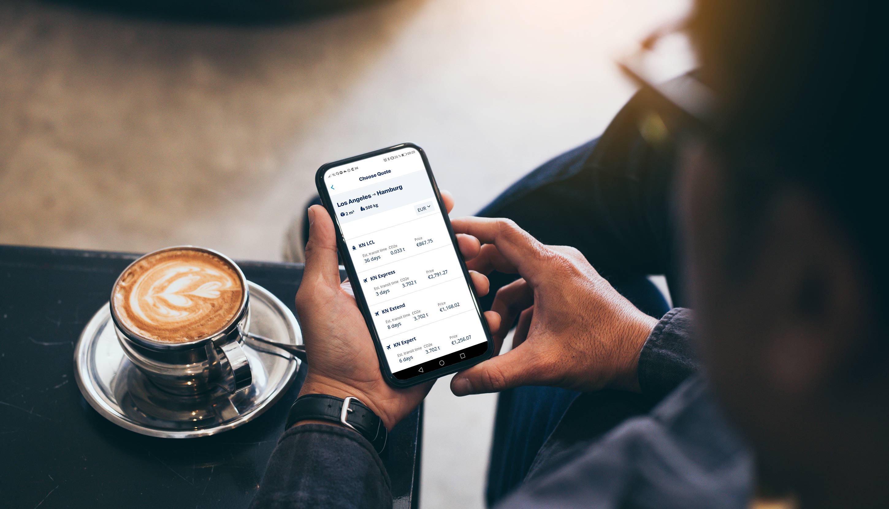 The Kuehne+Nagel app Now with All modes Freight Quote A aplicação